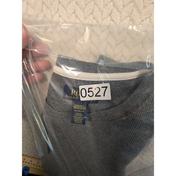 Polo Ralph Lauren Waffle Knit T Shirt Mens Size XL Gray Long Sleeve - Picture 8 of 8